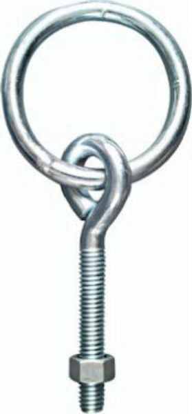 National Hardware® N220-624 Hitch Ring with Eyebolts & Nuts, 3/8" x 3-3/4", Zinc