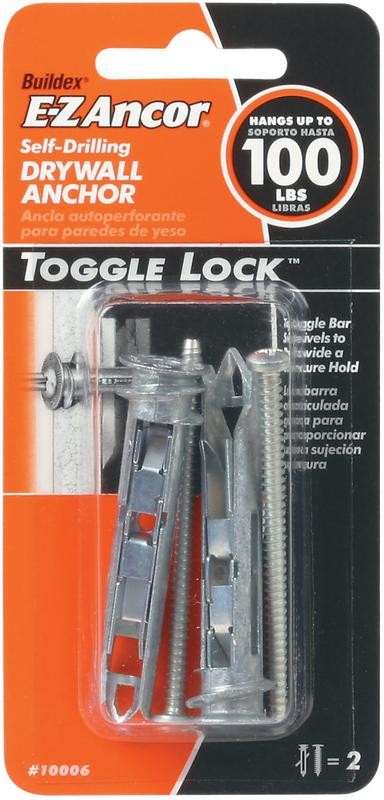 E-Z Ancor® 10006 Toggle-Lock™ Self Drilling Drywall Anchors, 100
