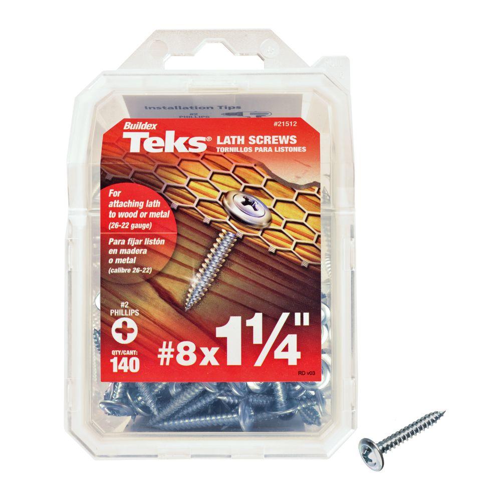 Teks 21512 Truss-Head Phillips Sharp-Point Lath Screws, #8 x 1-1/4", 140-Count