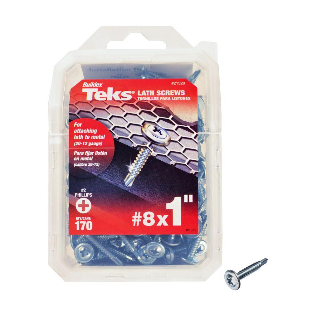 Teks 21528 Truss-Head Phillips Drill-Point Lath Screws, #8 x 1", 170-Count