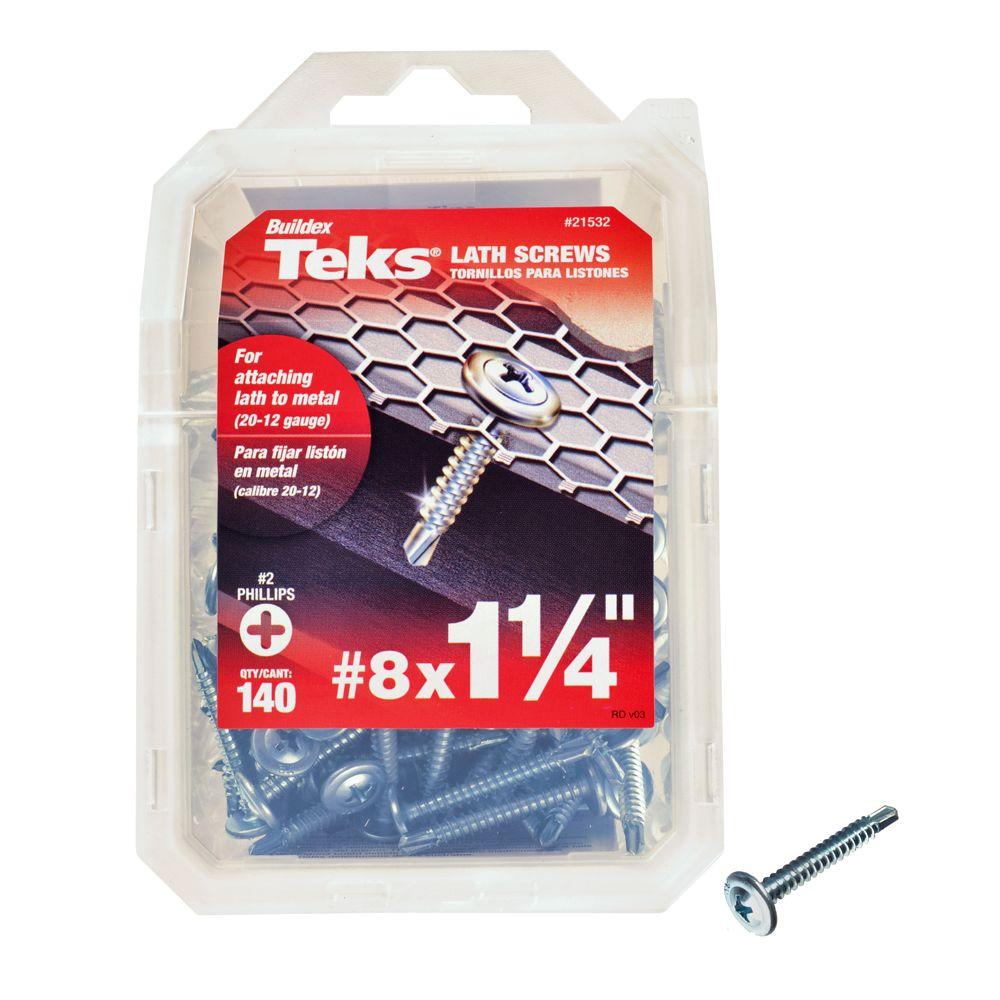 Teks 21532 Truss-Head Phillips Drill-Point Lath Screws, #8 x 1-1/4", 140-Count