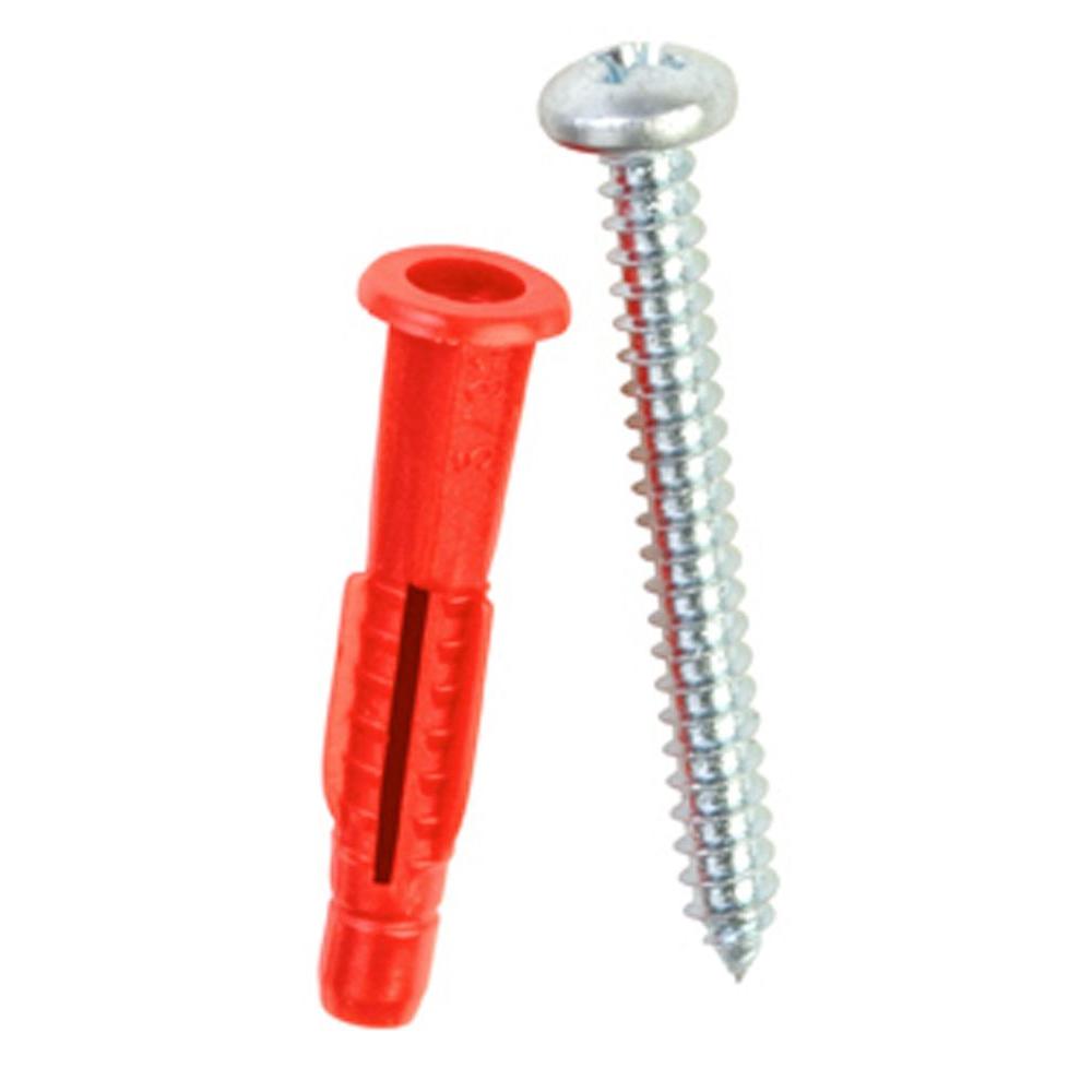 Red Head 35220 Poly-Set Plastic Anchors with Screws, #8 x 1-1/4", 25-Count