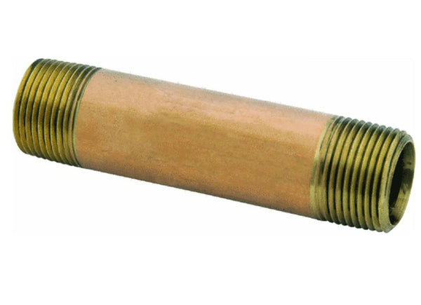 Anderson Metals 38300-0220 Lead Free Pipe Fitting Nipple, Red Brass, 1/8" x 2"