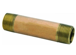 Anderson Metals 38300-0225 Lead Free Pipe Fitting Nipple, Red Brass, 1/8"x2-1/2"