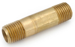 Anderson Metals 38300-0230 Lead Free Pipe Fitting Nipple, Red Brass, 1/8" x 3"