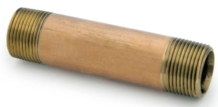 Anderson Metals 38300-0240 Lead Free Pipe Fitting Nipple, Red Brass, 1/8" x 4"