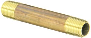 Anderson Metals 38300-0430 Lead Free Pipe Fitting Nipple, Red Brass, 1/4" x 3"