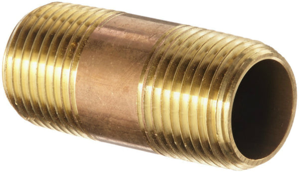 Anderson Metals 38300-0615 Lead Free Pipe Fitting Nipple, Red Brass, 3/8"x1-1/2"
