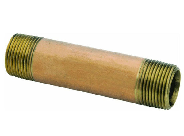 Anderson Metals 38300-0620 Lead Free Pipe Fitting Nipple, Red Brass, 3/8" x 2"