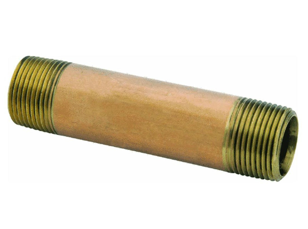 Anderson Metals 38300-0625 Lead Free Pipe Fitting Nipple, Red Brass, 3/8"x2-1/2"