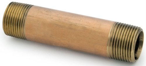 Anderson Metals 38300-0630 Lead Free Pipe Fitting Nipple, Red Brass, 3/8" x 3"