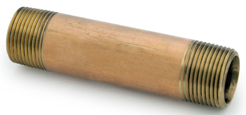 Anderson Metals 38300-0840 Lead Free Pipe Fitting Nipple, Red Brass, 1/2" x 4"