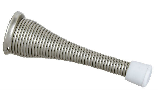 National Hardware® N331-140 Spring Door Stop, 3", Satin Nickel, 2-Pack