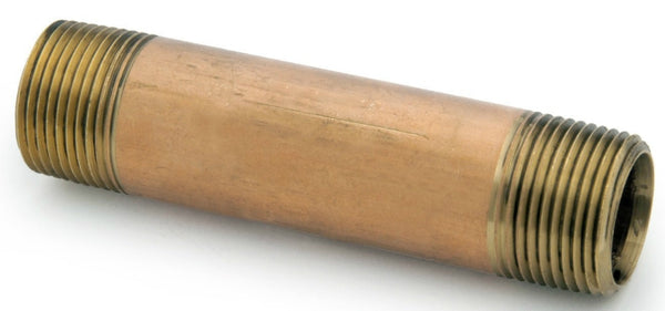 Anderson Metals 38300-1250 Lead Free Pipe Fitting Nipple, Red Brass, 3/4" x 5"