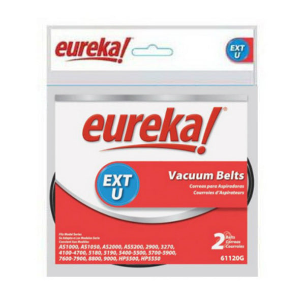 Eureka® 61120G Extended Life Style U Vacuum Belt, 2-Pack