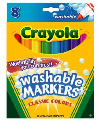 Crayola 58-7808 Washable Broad Line Marker, Classic Colors (8-Count)