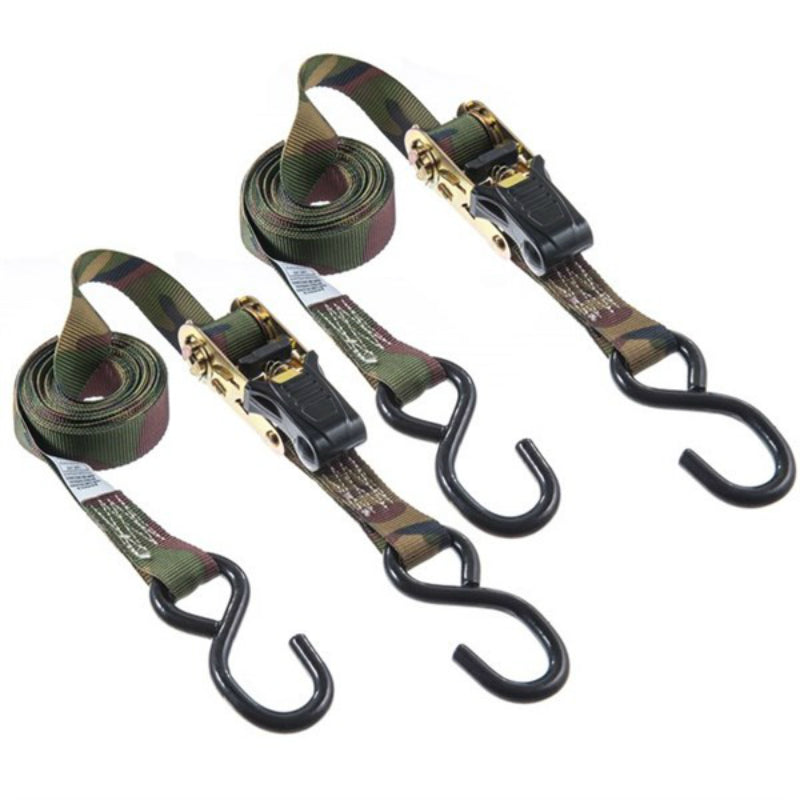 Keeper® 03518 Ratchet Tie-Down with S-Hooks & Padded Handle, 12' x 1", 2-Pack