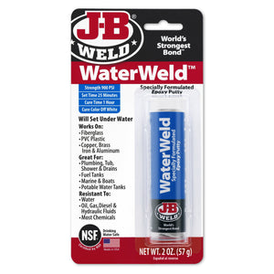J-B® Weld 8277 WaterWeld™ Specially Formulated Epoxy Putty, 2 Oz, Off-White