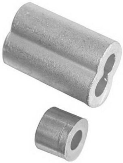 National Hardware® N283-861 Ferrules & Stops, 3/16", Aluminum, 2-Pack