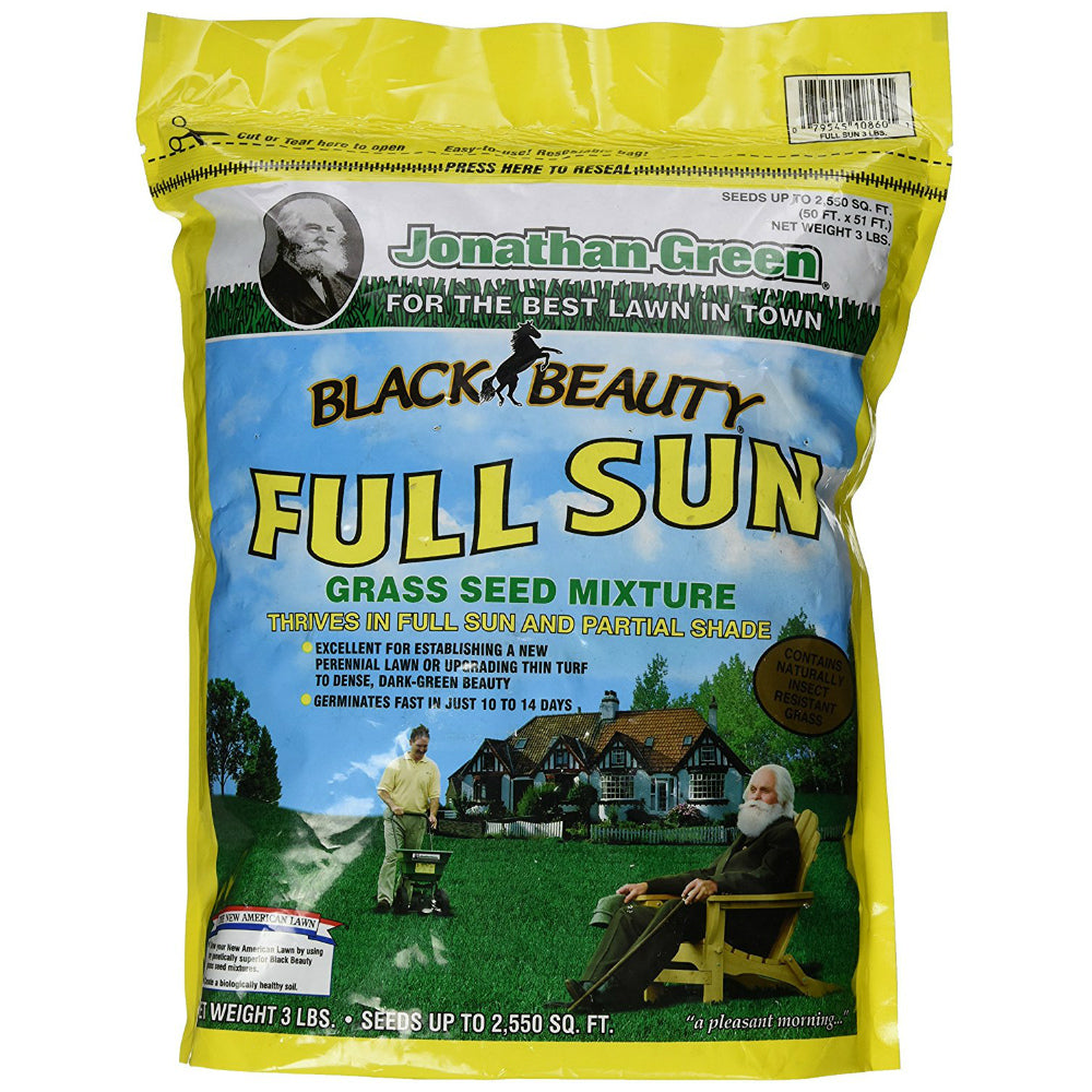 Jonathan Green 10860 Black Beauty Full Sun Grass Seed Mixture, 3 Lb