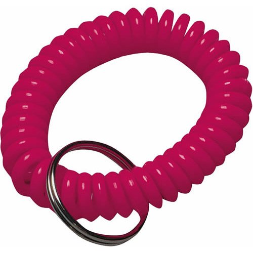 Hy-Ko KC151 Neon Wrist Coiled Key Ring with Split Ring, Assorted Neon Colors