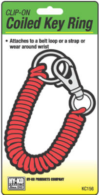 Hy-Ko KC156 Clip-On Vinyl Coiled Key Ring with Metal Clip