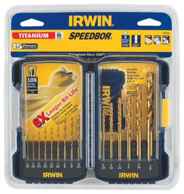 Irwin Tools 3018009 Speedbor® Titanium Pro Drill Bit Set, 15-Piece