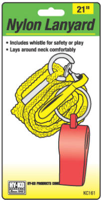 Hy-Ko KC161 Nylon Lanyard with Whistle, 21"