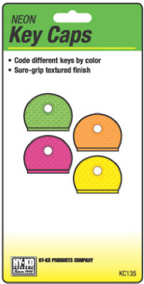 Hy-Ko KC135 Neon Key Caps, Assorted, 4-Pack