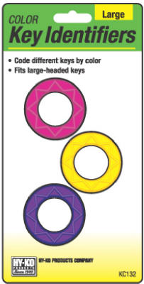 Hy-Ko KC132 Multi-Colored Key Identifiers, Large, Assorted, 3-Pack