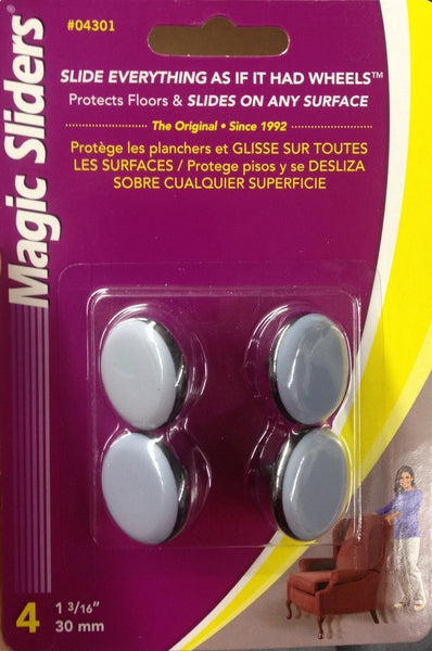 Magic Sliders® 04301 Round Nail On Sliding Discs, 1-3/16", 4-Pack
