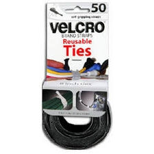 REUSABLE VELCRO TIES 8" 50 PACK