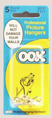 OOK 50021 Professional Steel Picture Hangers with Blue Nails, 5 Lb, 4-Piece