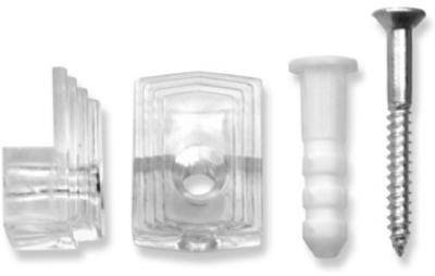 OOK 50225 Plastic Mirror Holders with Screws & Anchors, 1/4", 4-Piece