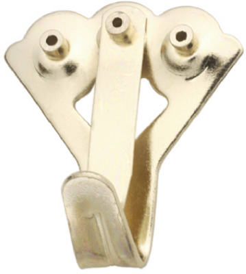 OOK 53102 Steel Tremor Picture Hanger with Blue Nails, Brass Plated, 75 Lb