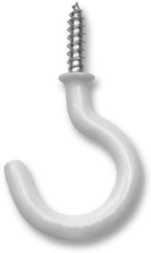 OOK 50352 Vinyl Cup Hooks, 7/8", White, 4-Piece
