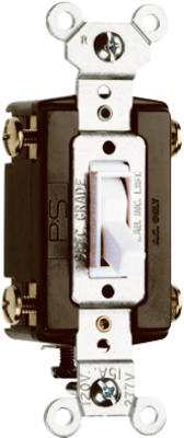 Pass & Seymour TradeMaster Grounding Toggle Switch,15A, 120V, White