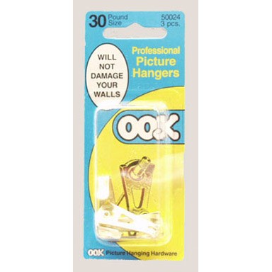OOK 50024 Pro-Series Picture Hangers with Nails, 30 lbs, 3-Piece