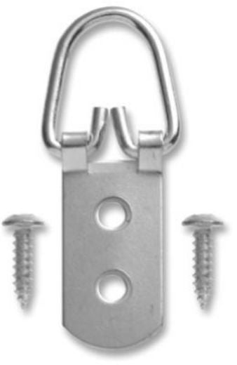 OOK 50207 Zinc Plated D-Ring Picture Hanger, 2 Hole, 2-Piece