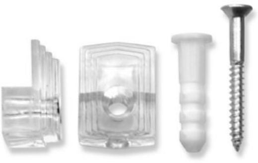 OOK 50224 Plastic Mirror Holders with Screws & Anchors, 1/8", 4-Piece