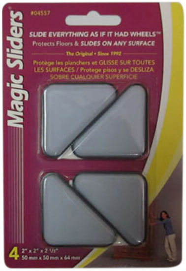 Magic Sliders® 04557 Triangle Self-Adhesive Sliders, 2" x 2" x 2-1/2", 4-Pack