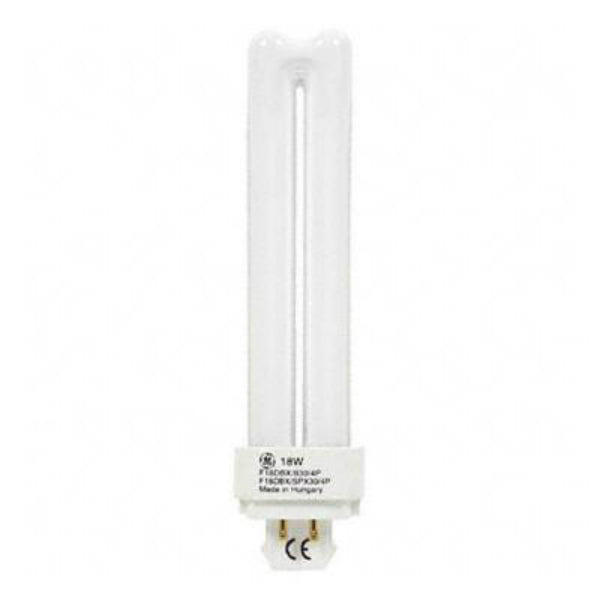GE Lighting 97600 Ecolux® Double Biax® 4-Pin T4 Plug-In CFL Bulb, 3500K, 18W
