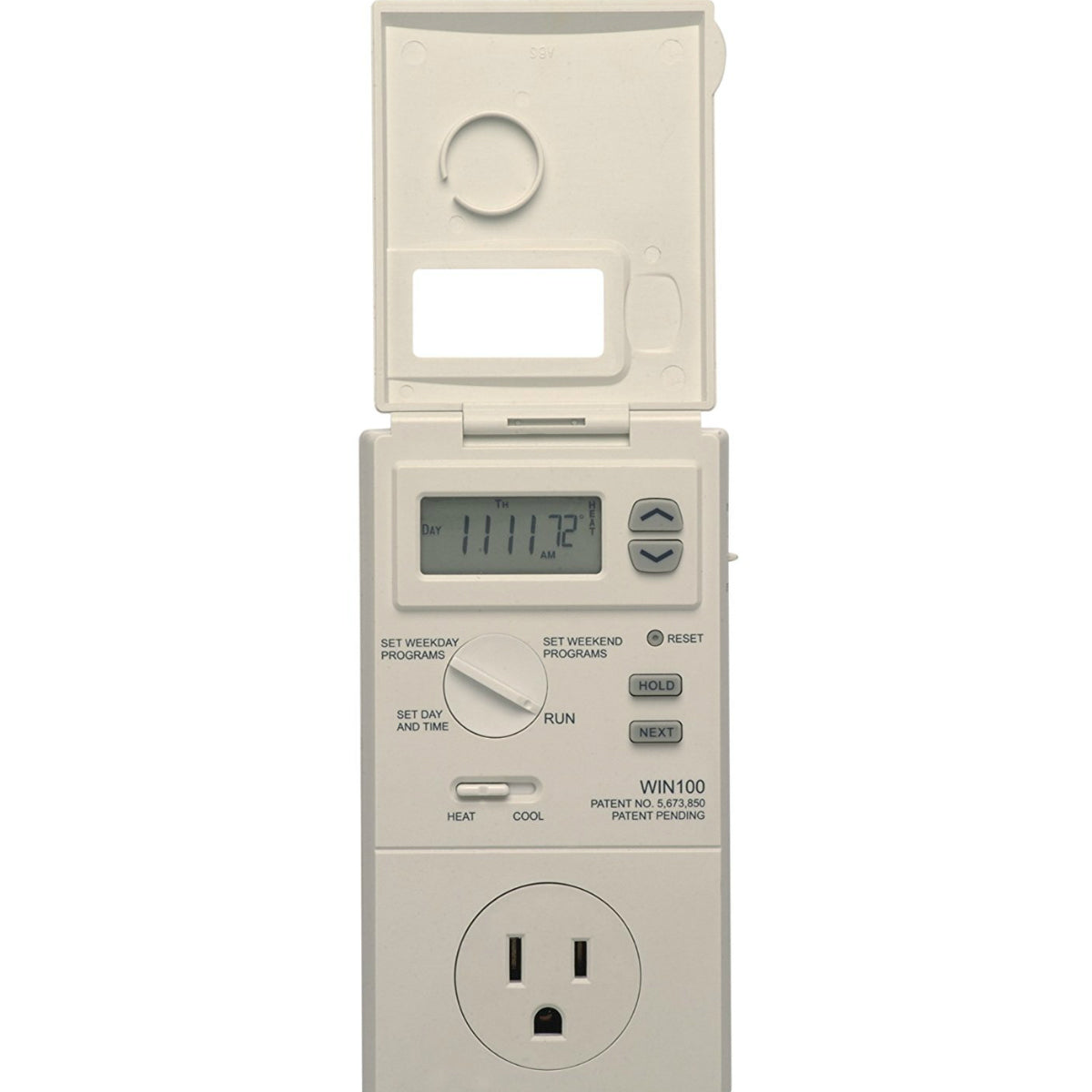 Lux® WIN100 Heating & Cooling 5/2-Day Programmable Outlet Thermostat