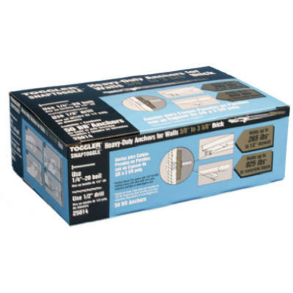 Toggler 25014 Snaptoggle BB Toggle Wall Anchors, 1/4" - 20", 50-Pack