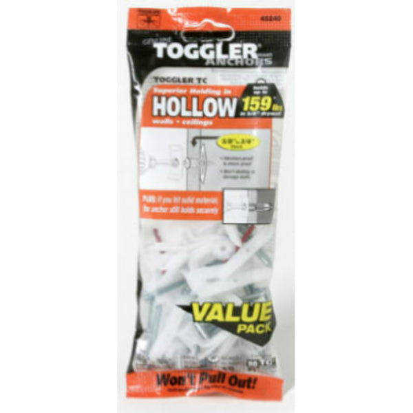 Toggler® 50550 TC® Hollow-Wall Anchors with Screw, 5/8"-3/4", 20-Pack