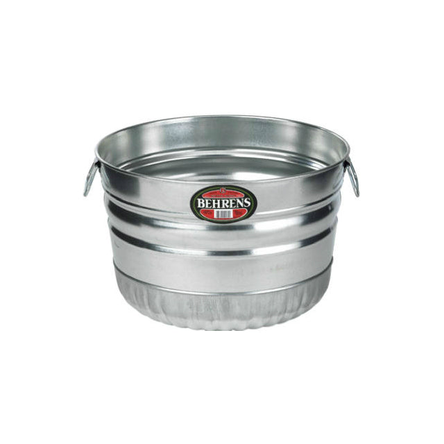 Behrens 32S Basket Round Galvanized Steel Tub, 1-Bushel