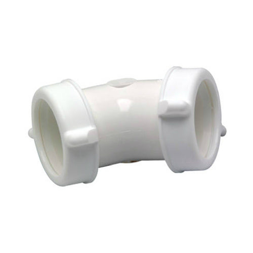 Master Plumber 622-514 Lavatory/Kitchen Drain Elbow, 45°ree, White