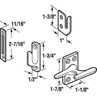 Slide-Co 171857 Casement Window Sash Lock, Brass Plated