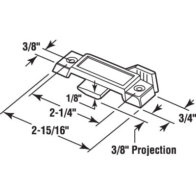 Slide-Co 171949-W Sliding Window Sash Lock, 3/8" Latch Projection, White