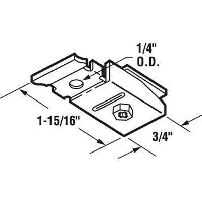 Slide-Co 16554 Adjustable Wardrobe Door Top Track Pivot Bracket